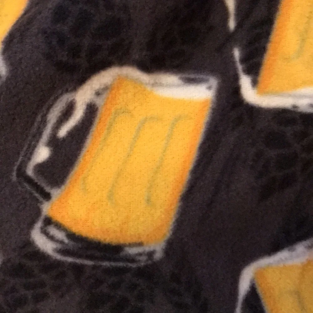 NEW Sonoma M men’s fleece beer mug yellow black print lounge pants drinks kegs